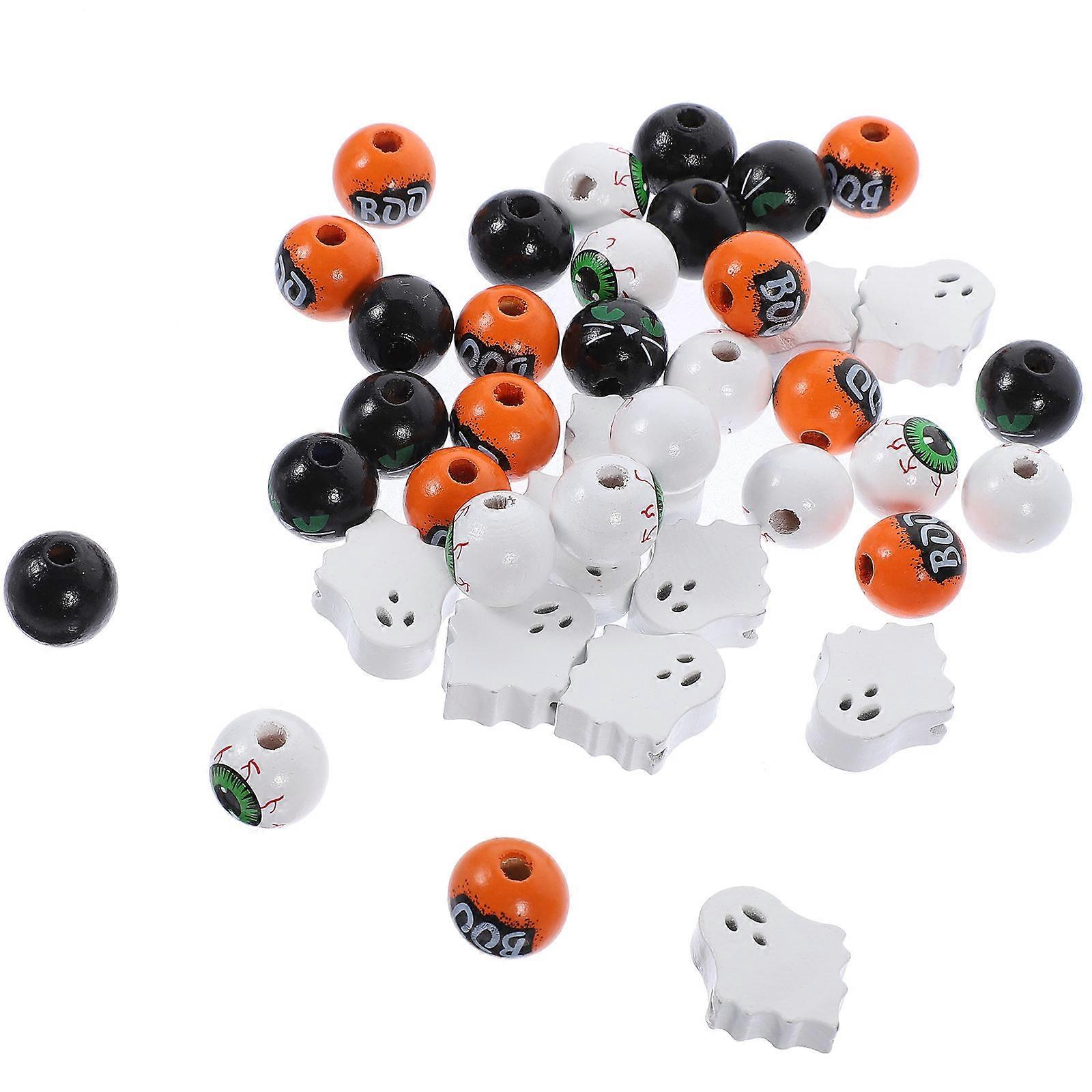 DIY Projects Wood Beads Party Supplies Cat Eye Shape Red 40Pcs