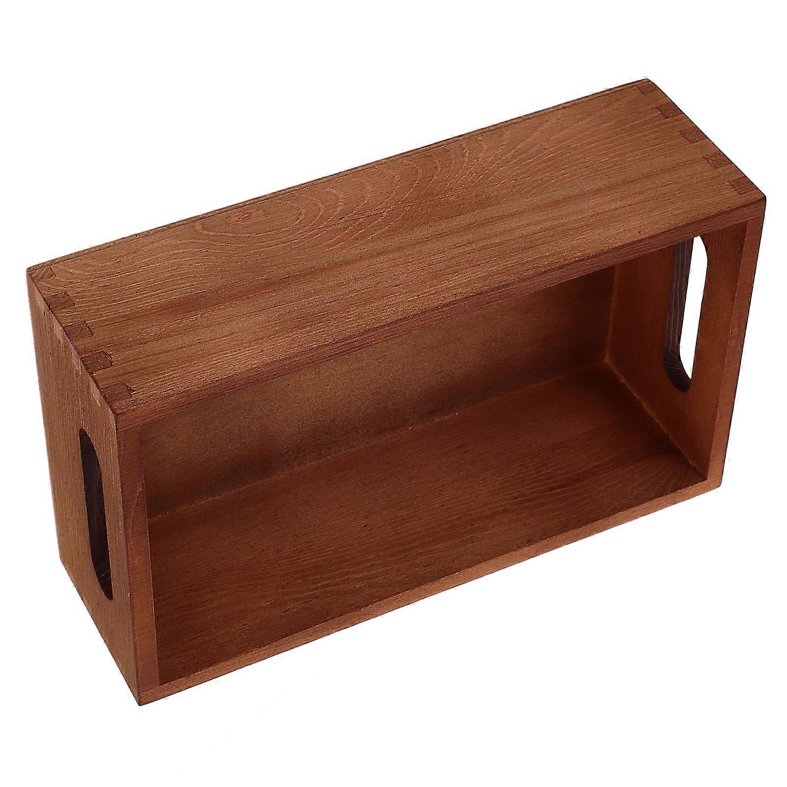 Coffee Synthetic Material Storage Box for Office Use Simple Stylish Design Lightweight 12 x 8.5 x 6 inches