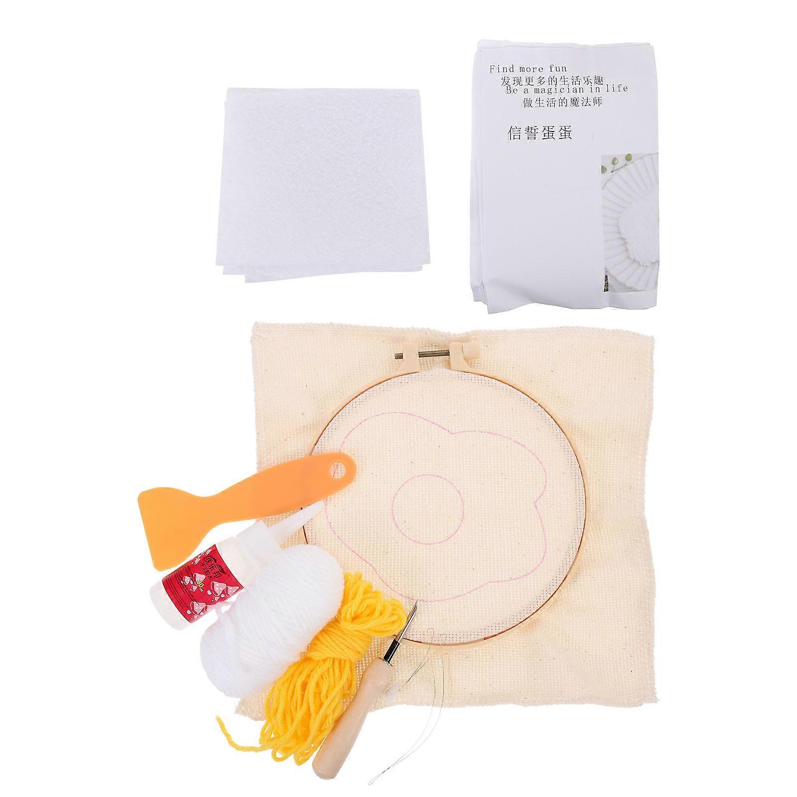 DIY Embroidery Coaster Wooden Embroidery Frame Craft Projects Polyester Material Square Shape 1Set