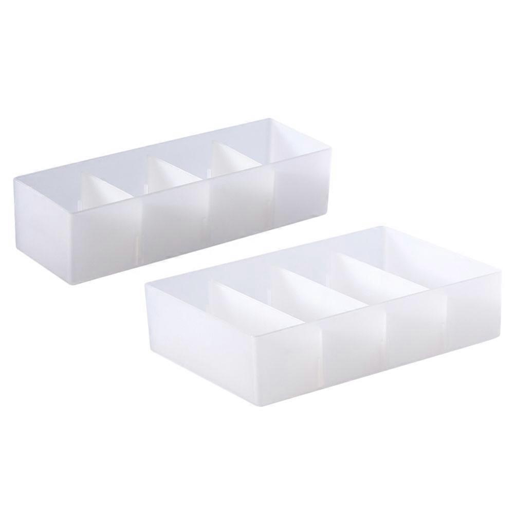 2pcs White TPU Multigrid Storage Case for Home Office Use with Detachable Compartments