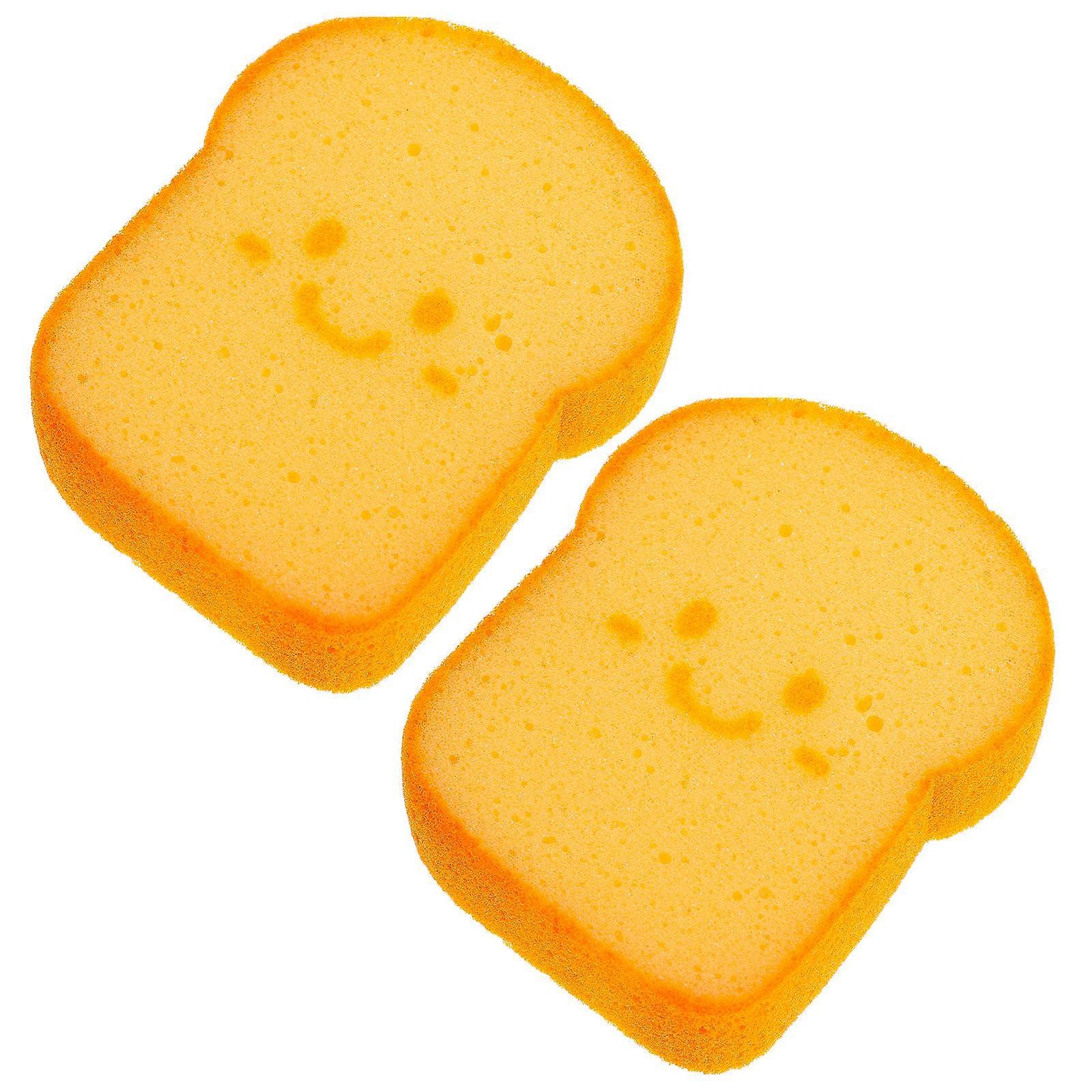 Creative Bread Shape Sponge Scrubber Pad Dishwashing Tool For Home Users 11x9x2.8CM 1 Set