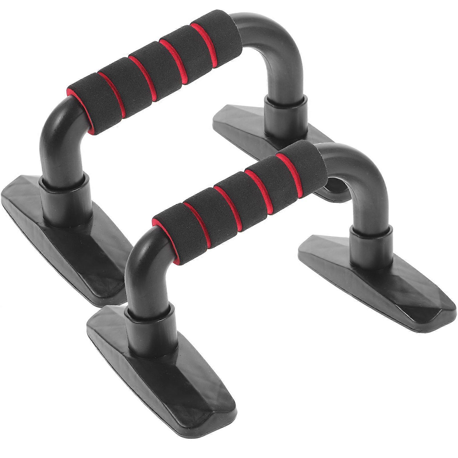 Exercise Stands Push-Up Support Plate 2Pcs I-Beam Shape Black Red Home Workout Fitness Equipment