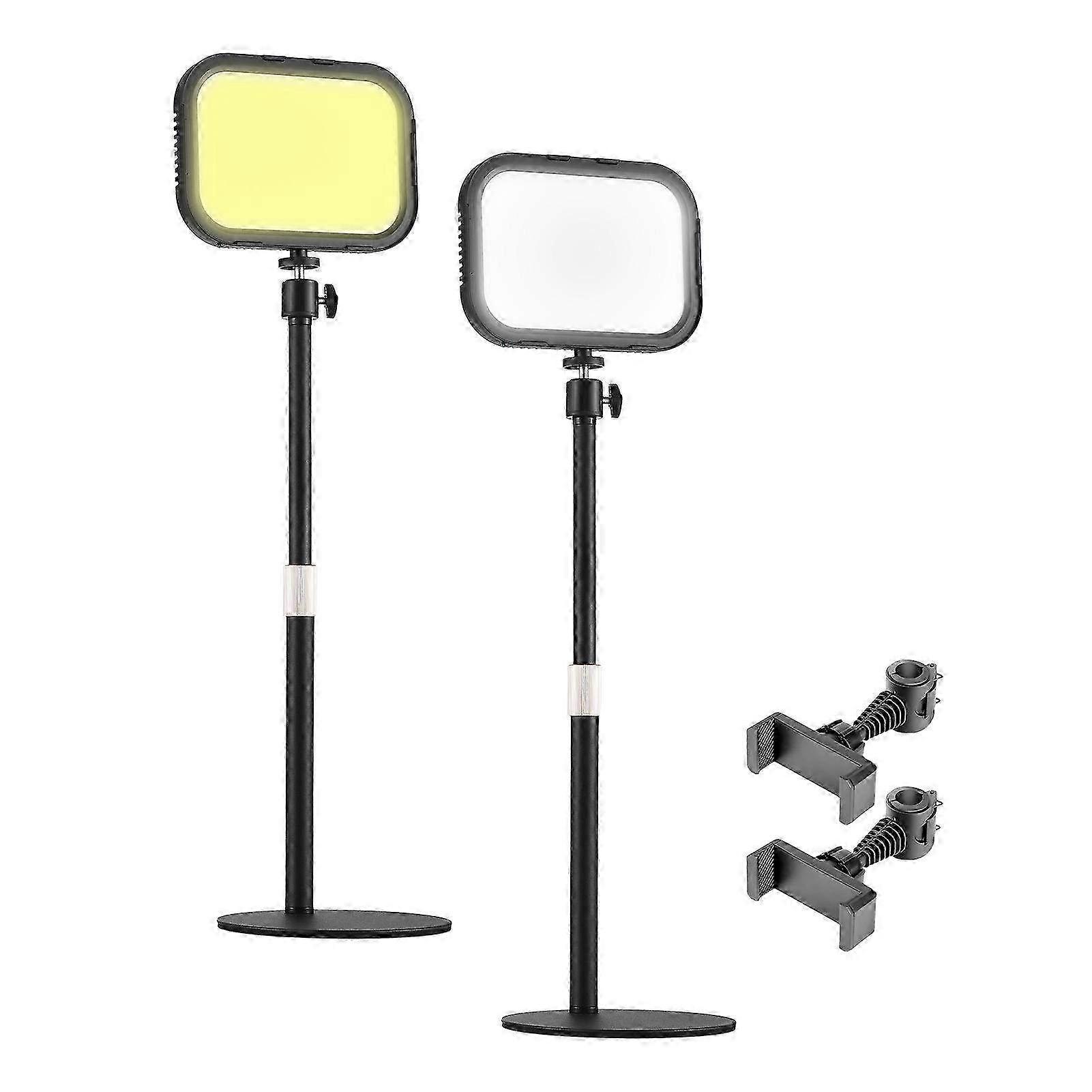 2 Packs 12W Desktop LED Video Light Panels for Video Conferencing - Ideal Lighting for Zoom Calls & Streaming