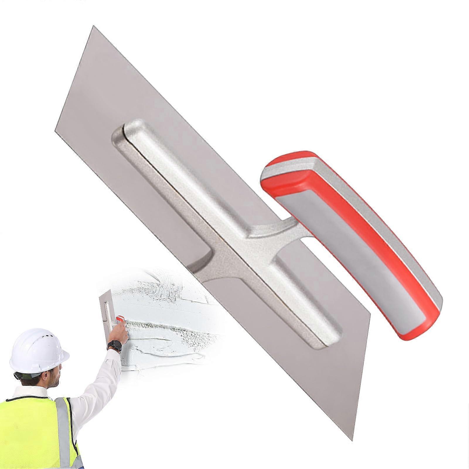 Stainless steel trowel, 25x10cm, with ergonomic handle, rust, for construction sites.