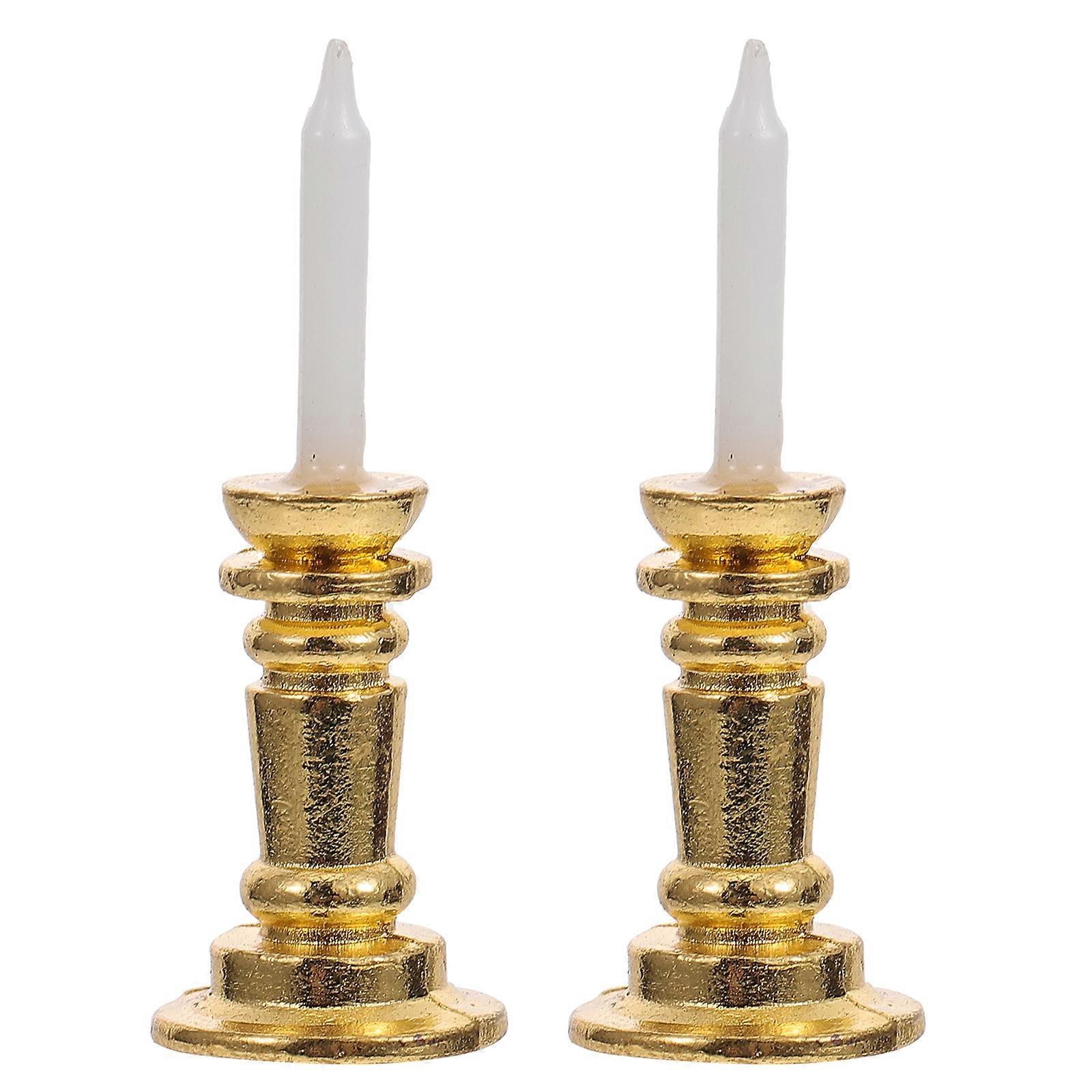 Candlestick Shape Decorative Simulation Furniture Mini House Scene Creation 2Pcs