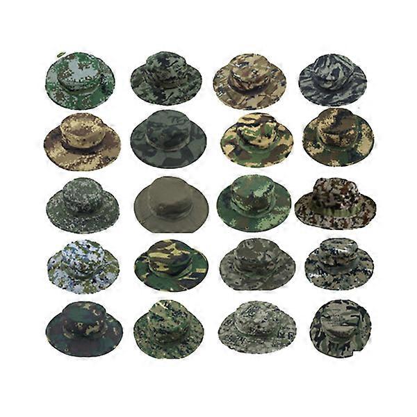 Camouflage Boonie Hat for Outdoor Activities with Adjustable Chin Strap and Ventilation Holes 100% Cotton Polyester