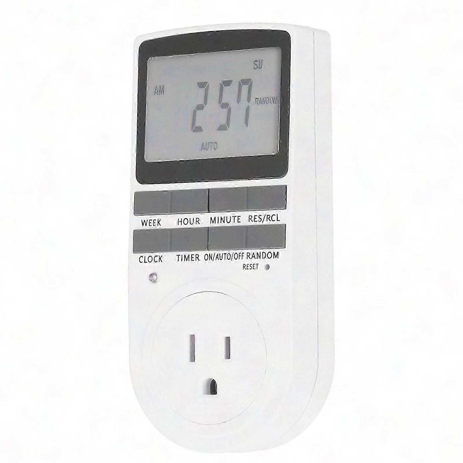 120V 15A LCD Timer Outlet for Home Appliances - Energy Saving Time Switch with Display