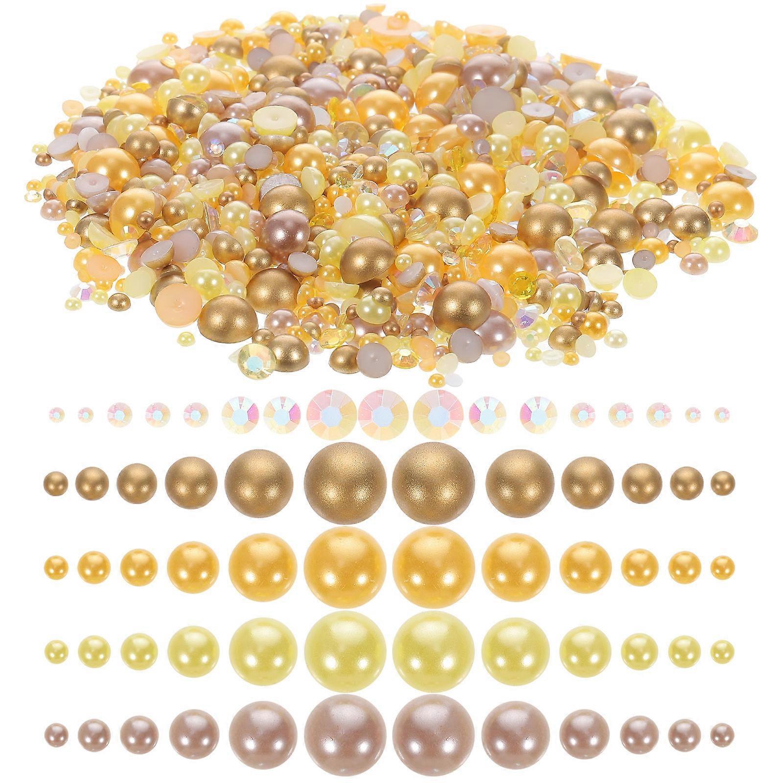 Strass à ongles à des fins de fabrication de bijoux conçus avec un matériau en résine jaune d’apparence simple emballé dans 1 sac (100g)