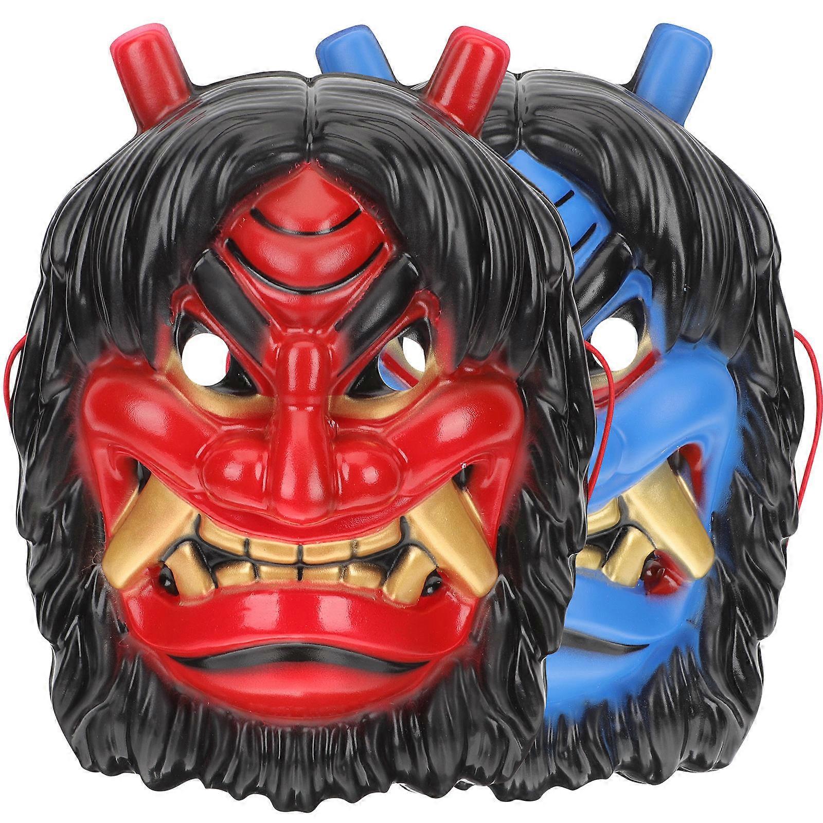 Cosplay Masks 2Pcs Assorted Color Full Face Halloween Decorative Scary Masks Ideal For Adults In Costume Celebrations