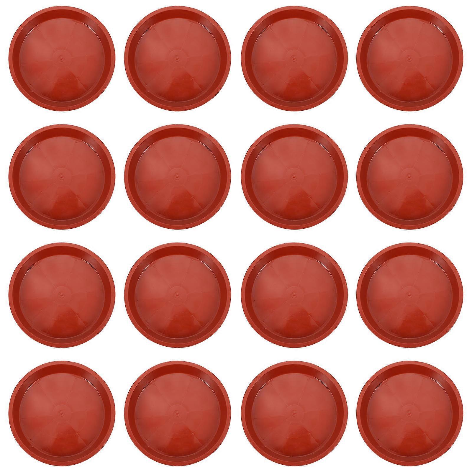 Planter Water Tray 30Pcs Round Flowerpot Bases For Indoor Gardening Dark Red Water Collection Trays
