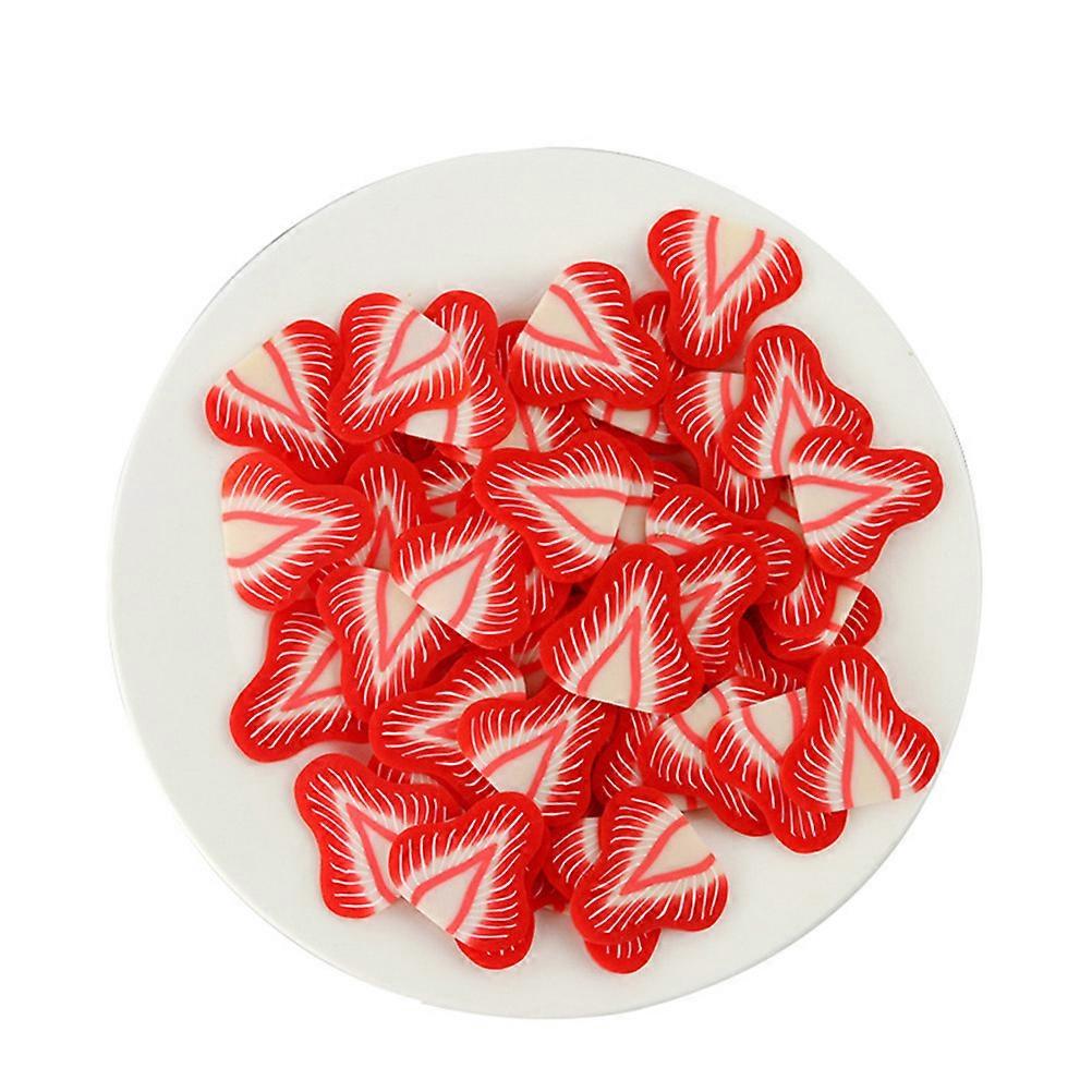 10PCS PVC Strawberry Slices Double Sided Artificial Fruit Decor Realistic Home Decoration Photo Prop Teaching Creative Displays