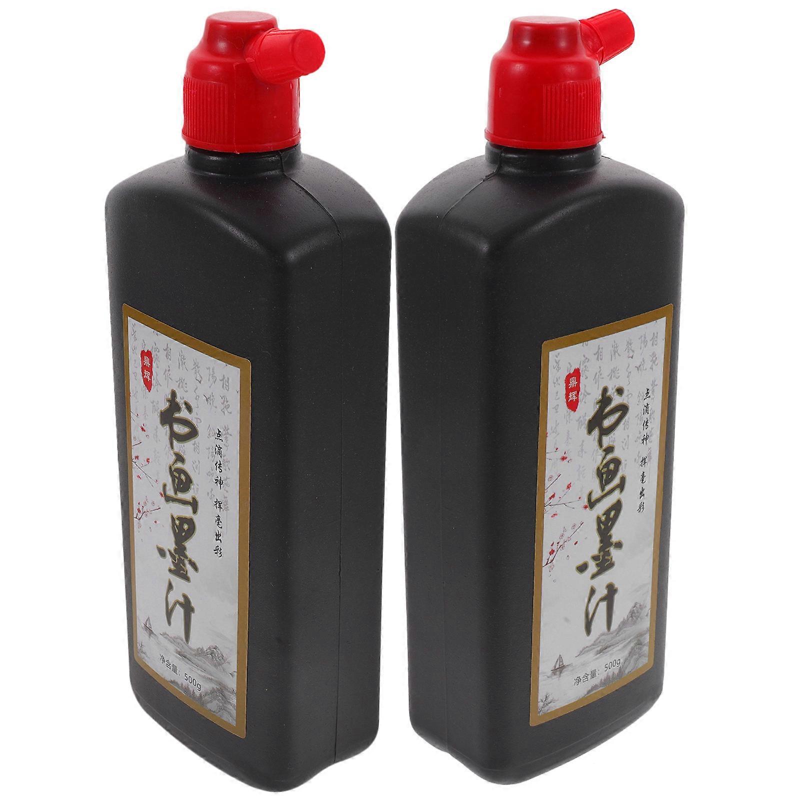 Traditional Chinese Brush Calligraphy Painting Ink 2Pcs For Calligraphers Craft Enthusiasts Various Art Projects Bright Fade-resistant