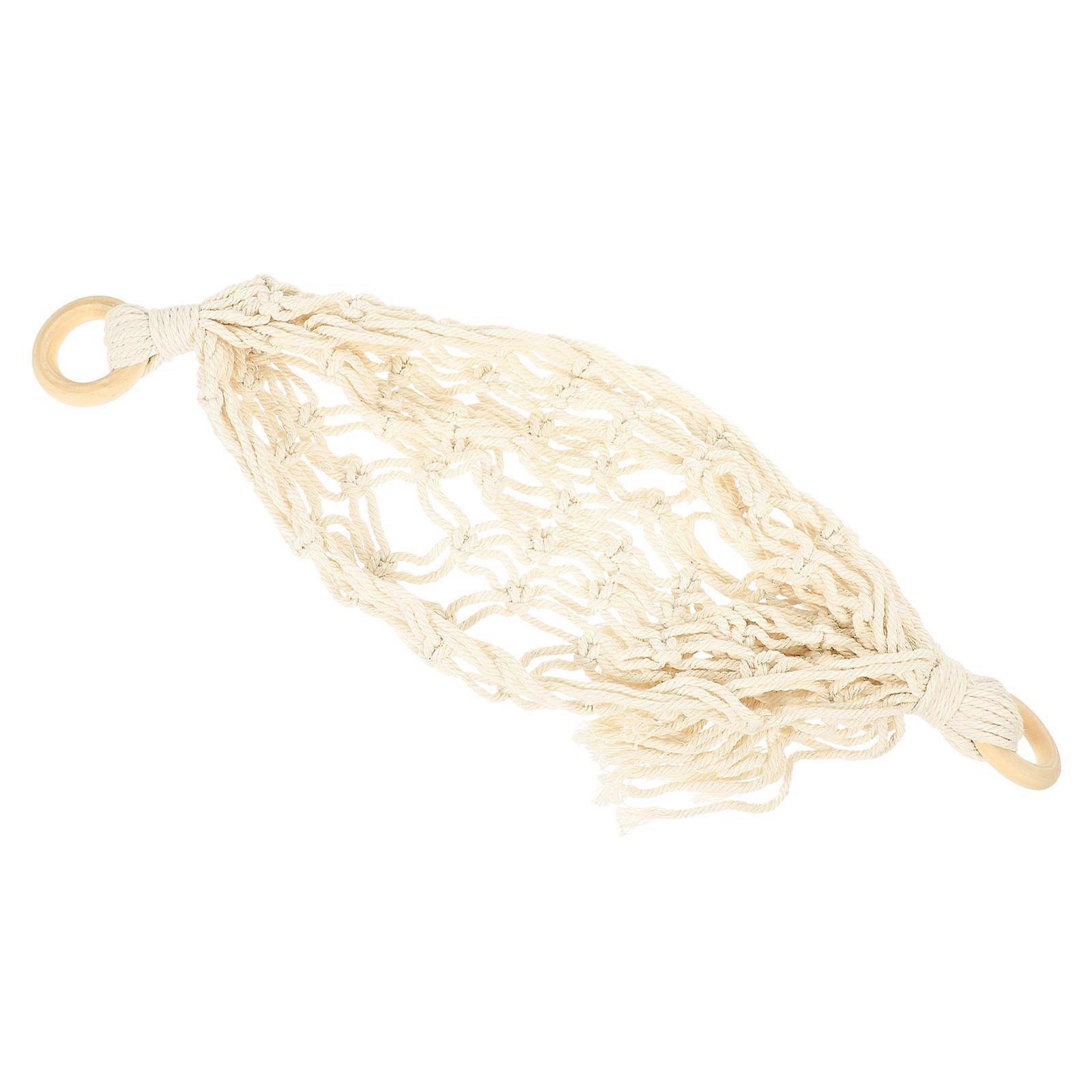 Hanging Mesh Storage Net Woven Hammock Organizer For Kitchen Storage 1 Set Beige