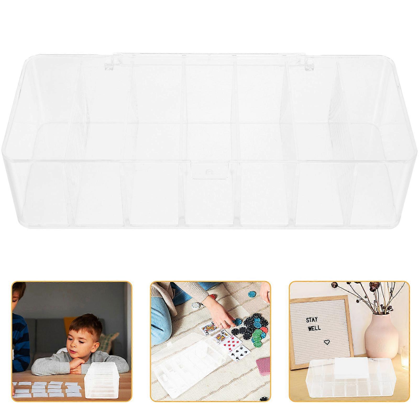 Plastic Multi Card Storage Box Organizer for Trading & Business Cards – Compact Desktop Sorting Solution for Office, Home, and Bathroom Use