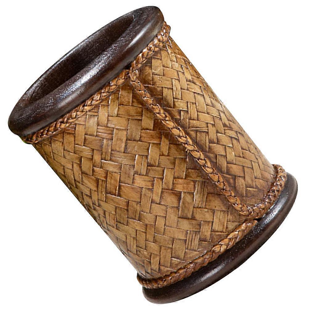 Wood Pencil Holder for Desk with Large Capacity and Coffee Color Perfect for Decoration and Teacher Gifts