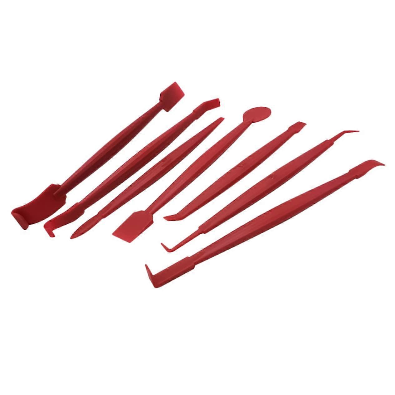 Car Squeegee Removal Tool Set Car Window Tint Removal Kit 7Piece Trim Removal Tool Set Red for Bubbles
