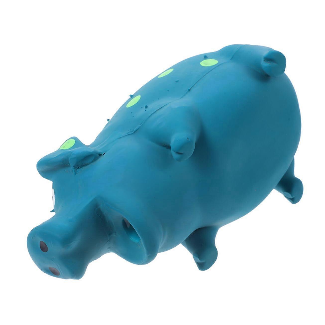 Latex Pig Sound Toy for Puppies - Squeaky Chew Toy for Small Dogs, Sky Blue, Durable Emulsion Material