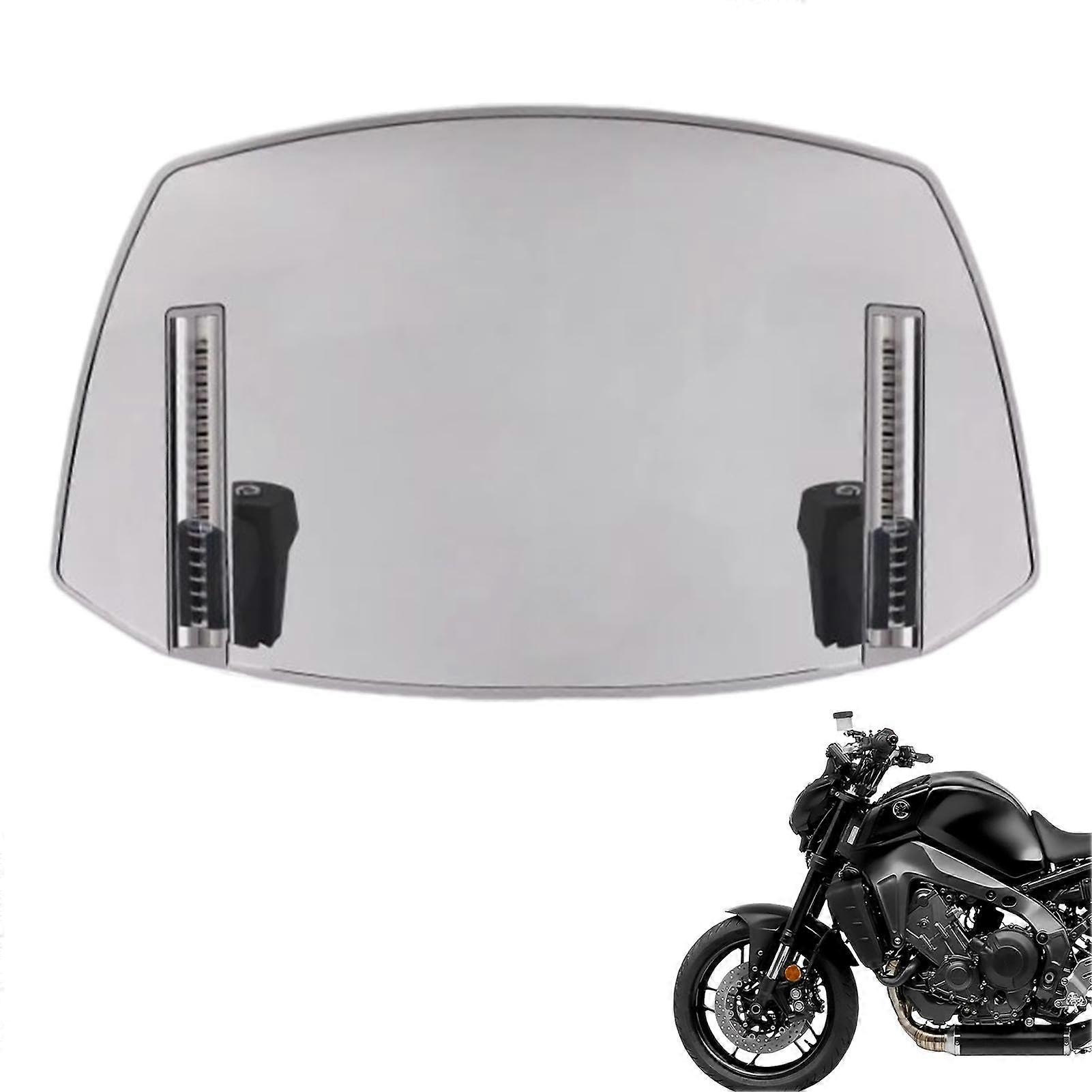 Motorcycle Windshield Deflector, Wind Deflector for Most Motorcycles – Adjustable Windshield Extension Spoiler for Dirt Bikes, Transparent Gray