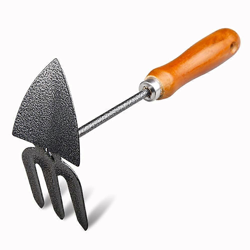 Portable Garden Tools, Mini Hoe and Rake with Wooden Handle, Garden Set for Gardeners and Horticulture Enthusiasts (B)