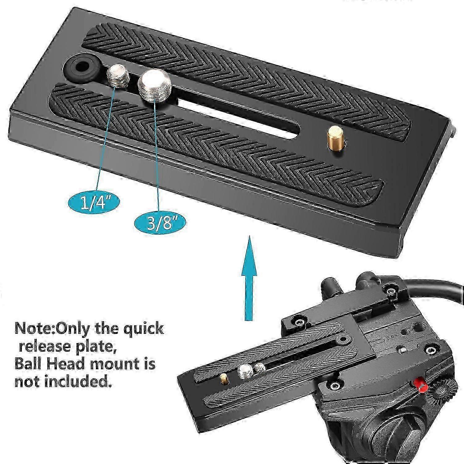 Quick release plate for Manfrotto 500AH with 501PL sliding adapter