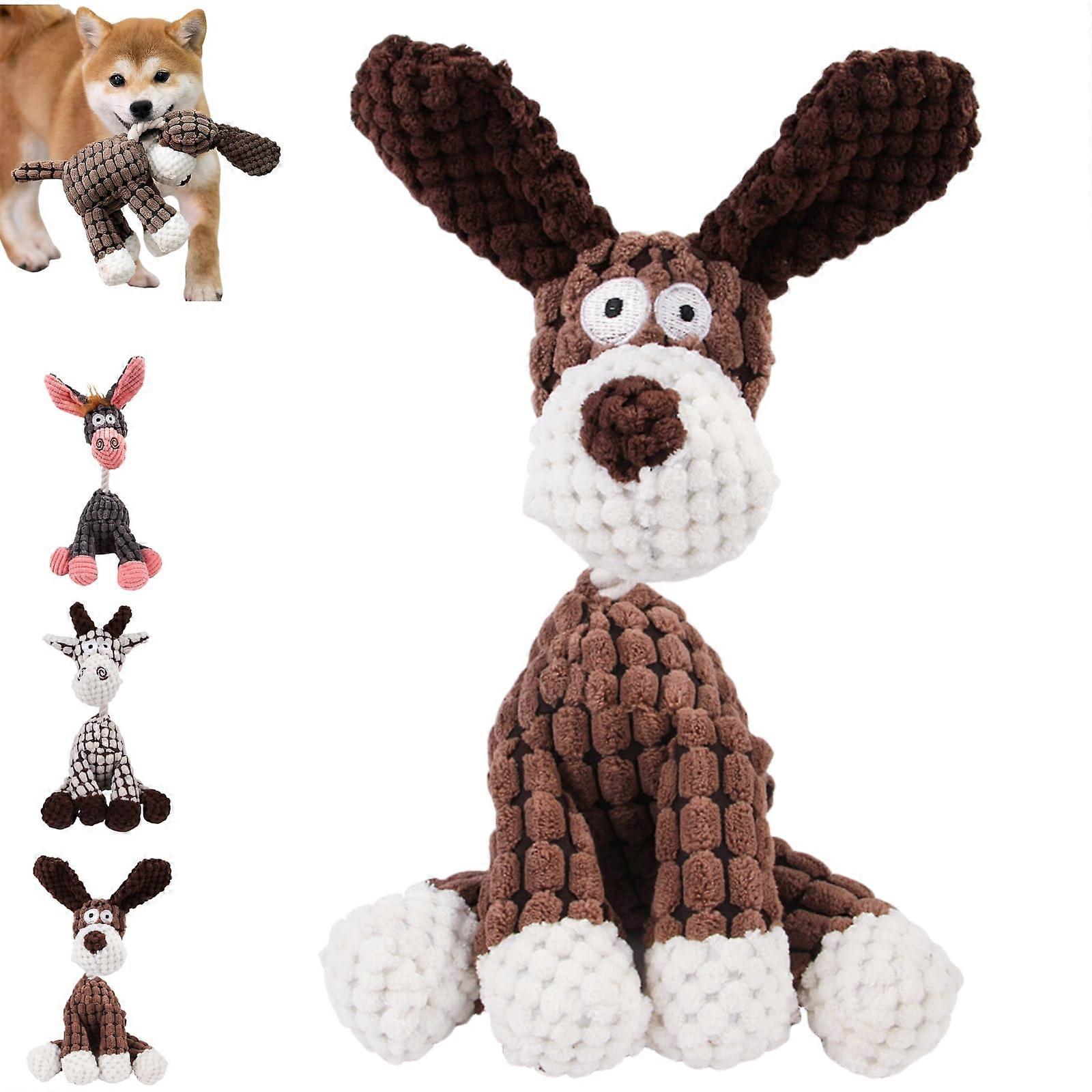 quality plush toy for dogs, dog plush toy, cute donkey chew toy, indestructible dog toy, plush chew toy with squeaker sound