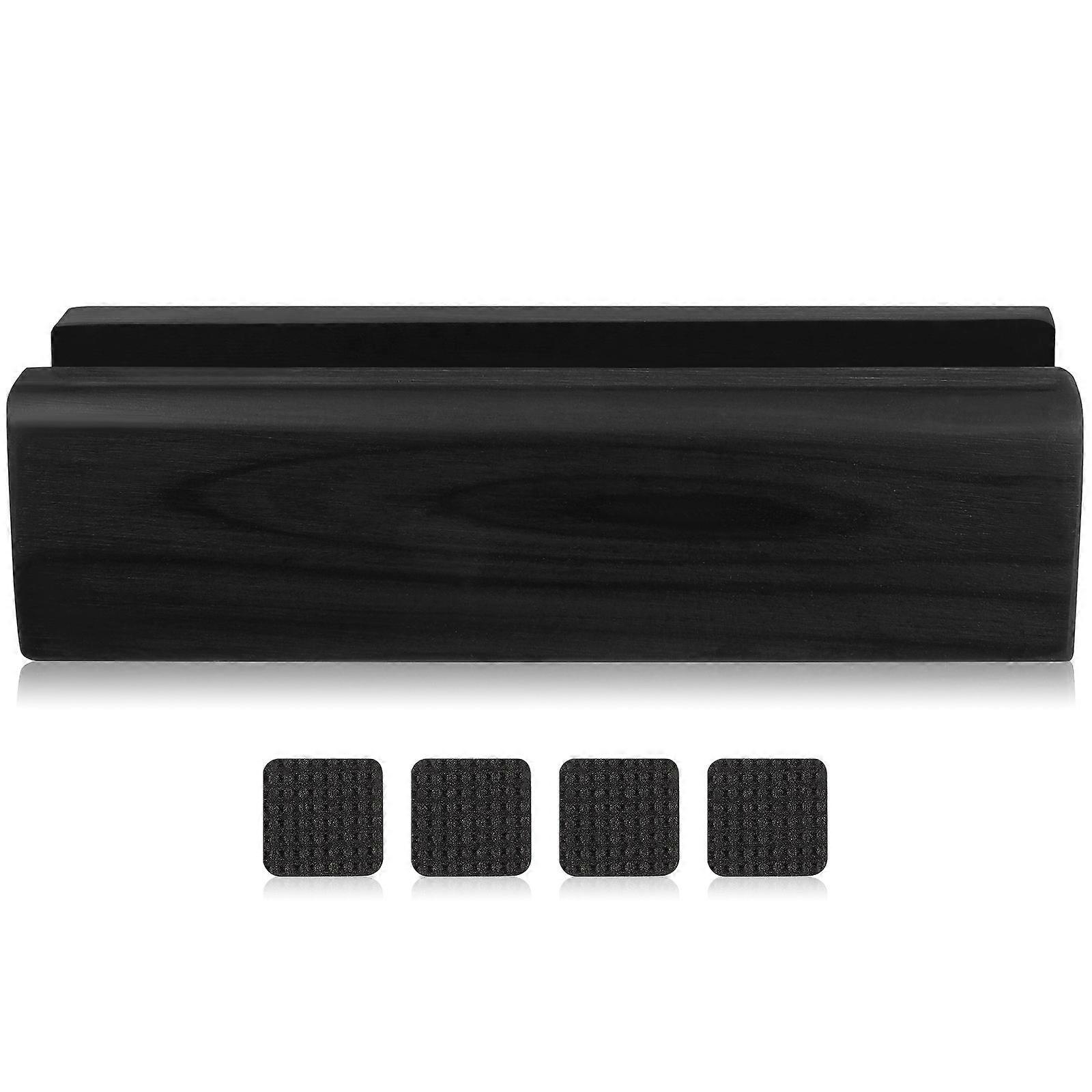 Wooden Mirror Support 2Pcs Multi-Use Mirror Base For Full Length Mirror Black Rectangular Anti-Slip Design