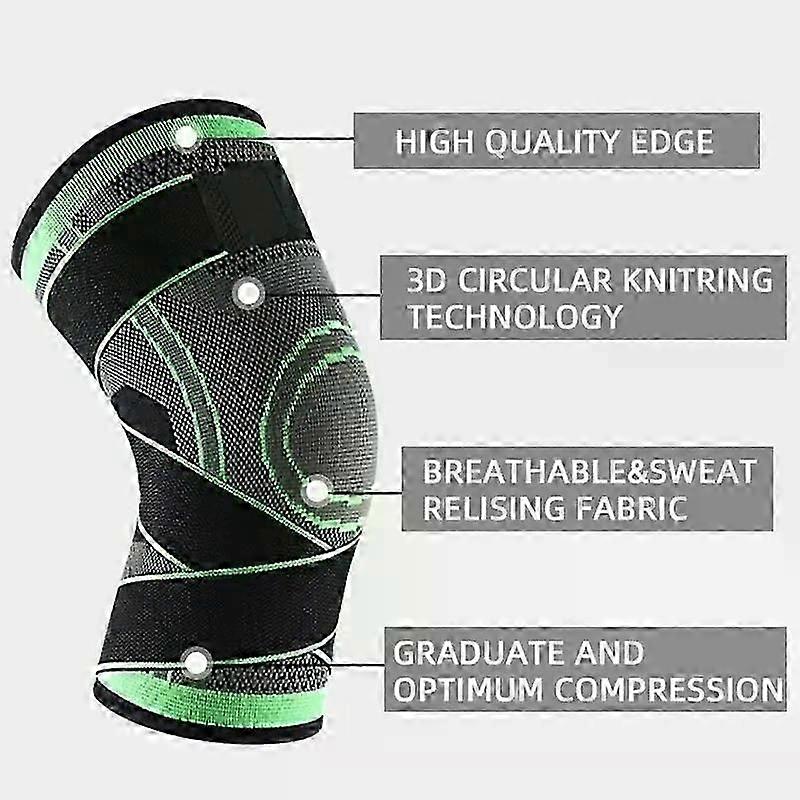 Knee Compressions Sleeve with Adjustable Straps for Running Working Out and Sports Wearing All Day