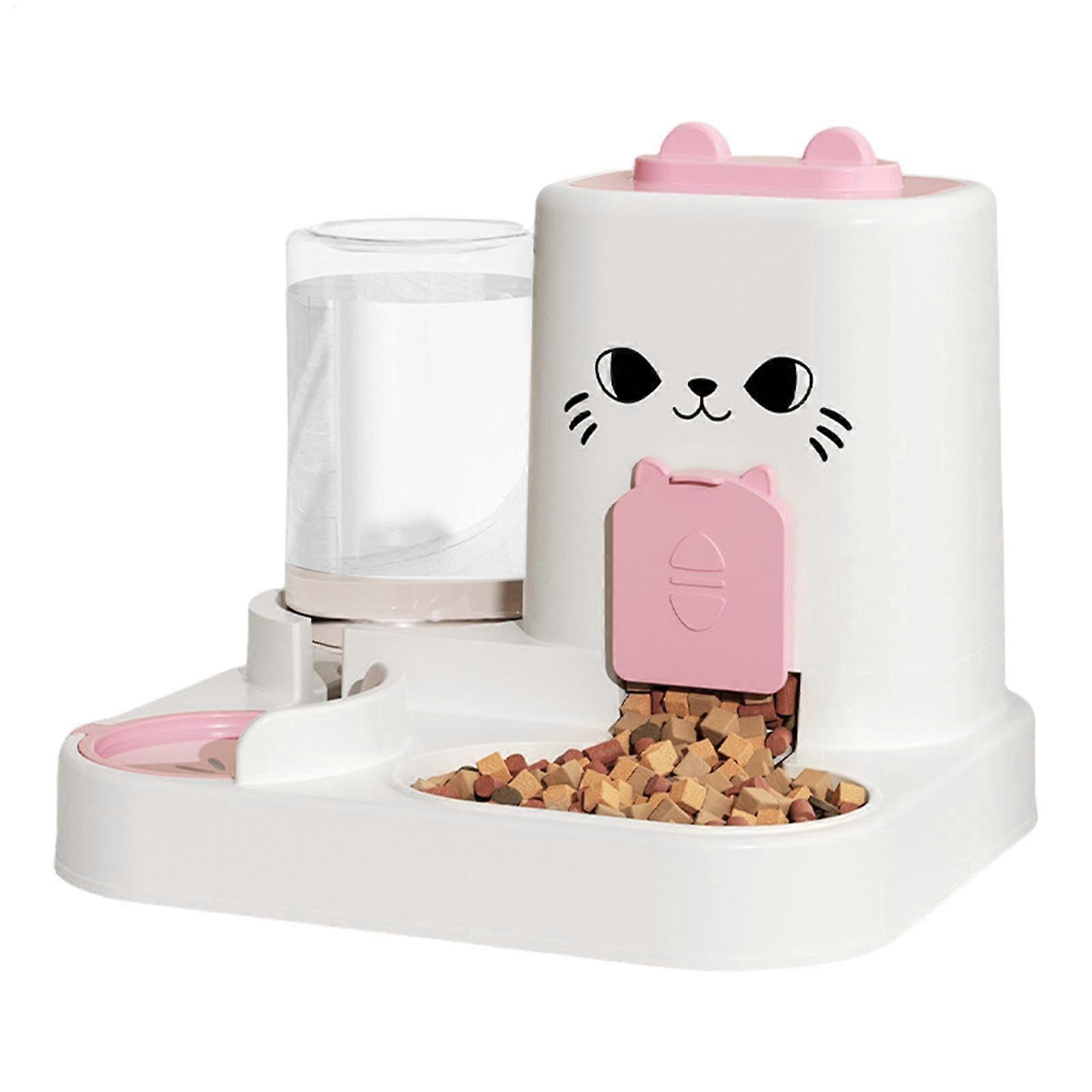 Automatic Cat Feeding Automatic Cat Feeder With Large-Capacity Bowls, Spill-Proof Indoor Dry Food Dispenser
