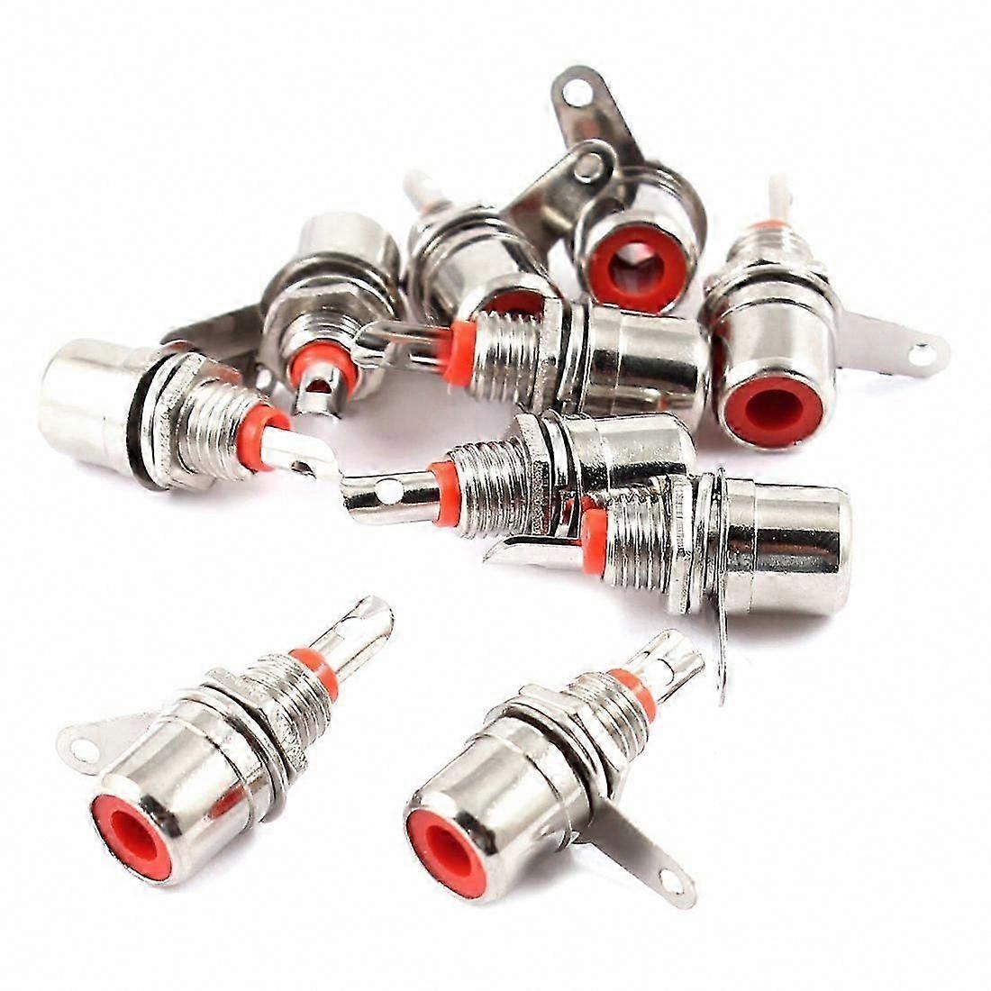 RCA Female Phono Panel Mount Connector Socket 10 Pcs for Audio Video