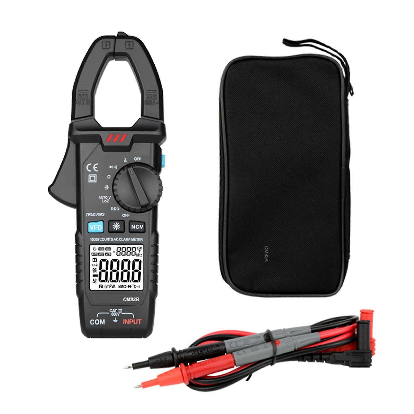 Digital Clamp Meter 600A AC Current 600V AC DC Voltage Multimeter with Capacitance Measurement Data Hold Backlight NCV Tester