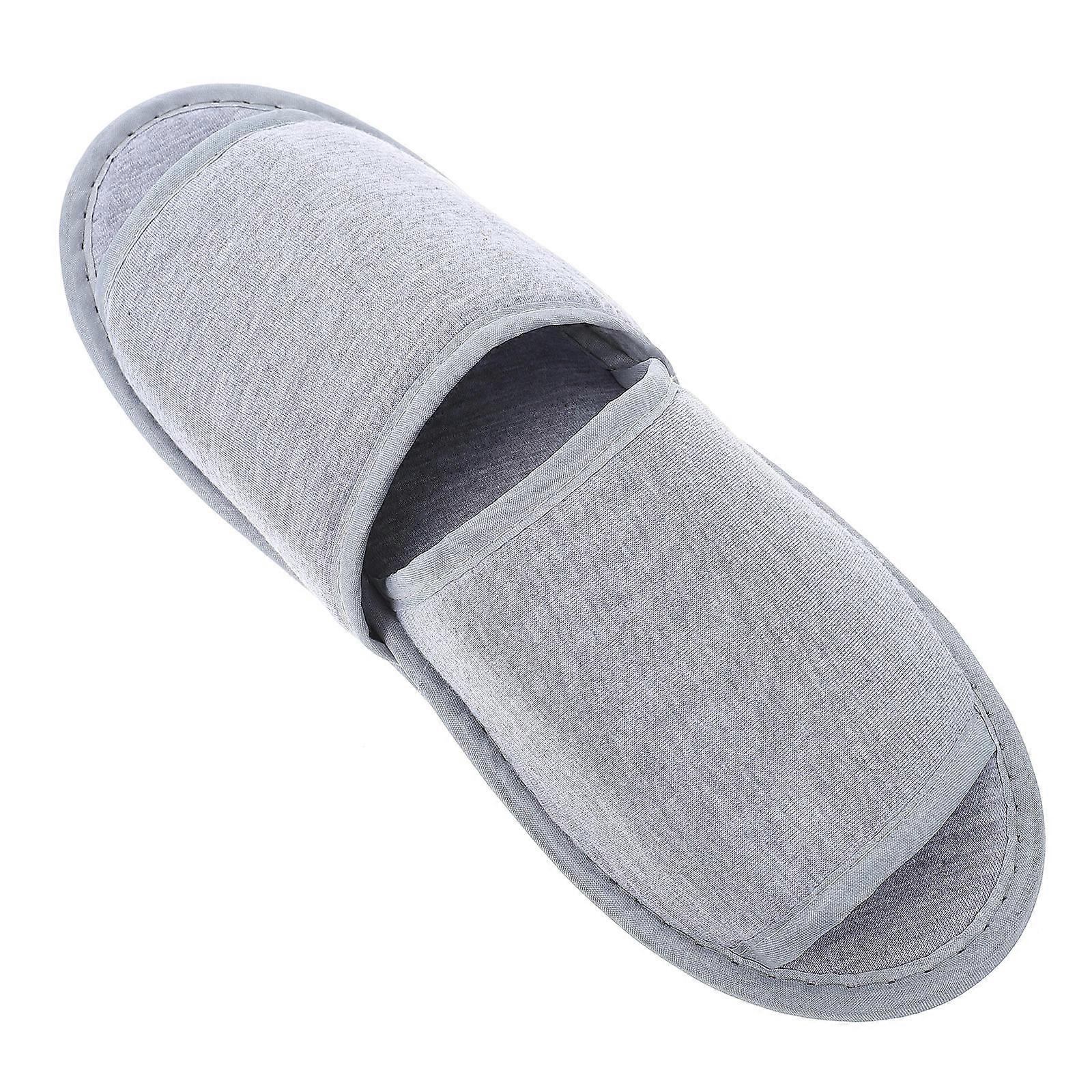 Hotel Use Slippers Lightweight Cotton Folding Indoor Non Slip Grey Eva 1 Pair