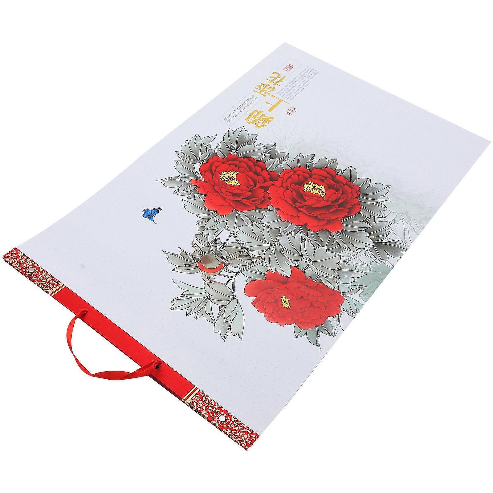 Dragon Pattern Wall Calendar Chinese Calendar for Calendar Red Paper Lunar Calendar Tracking 1Pack