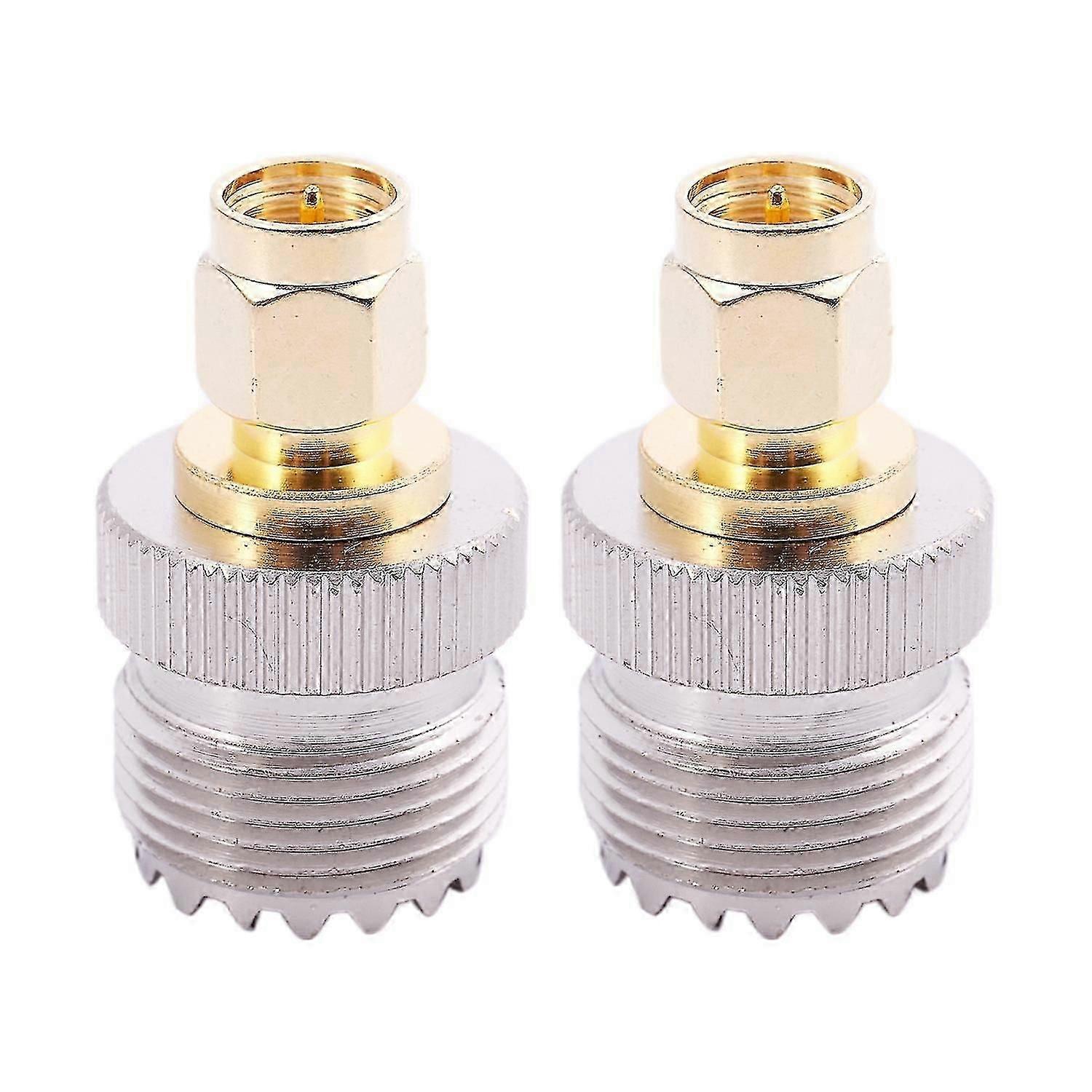 2x SMA mâle vers UHF femelle SO239 SO-239 Adaptateur RF de prise de cavalier Connect PL-259