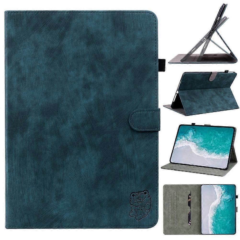 Premium PU Leather Case for Samsung Galaxy Tab A11 8.7 with Multi-Angle Folio Stand & Card Slots - Embossed Tiger Design for Stylish Protection
