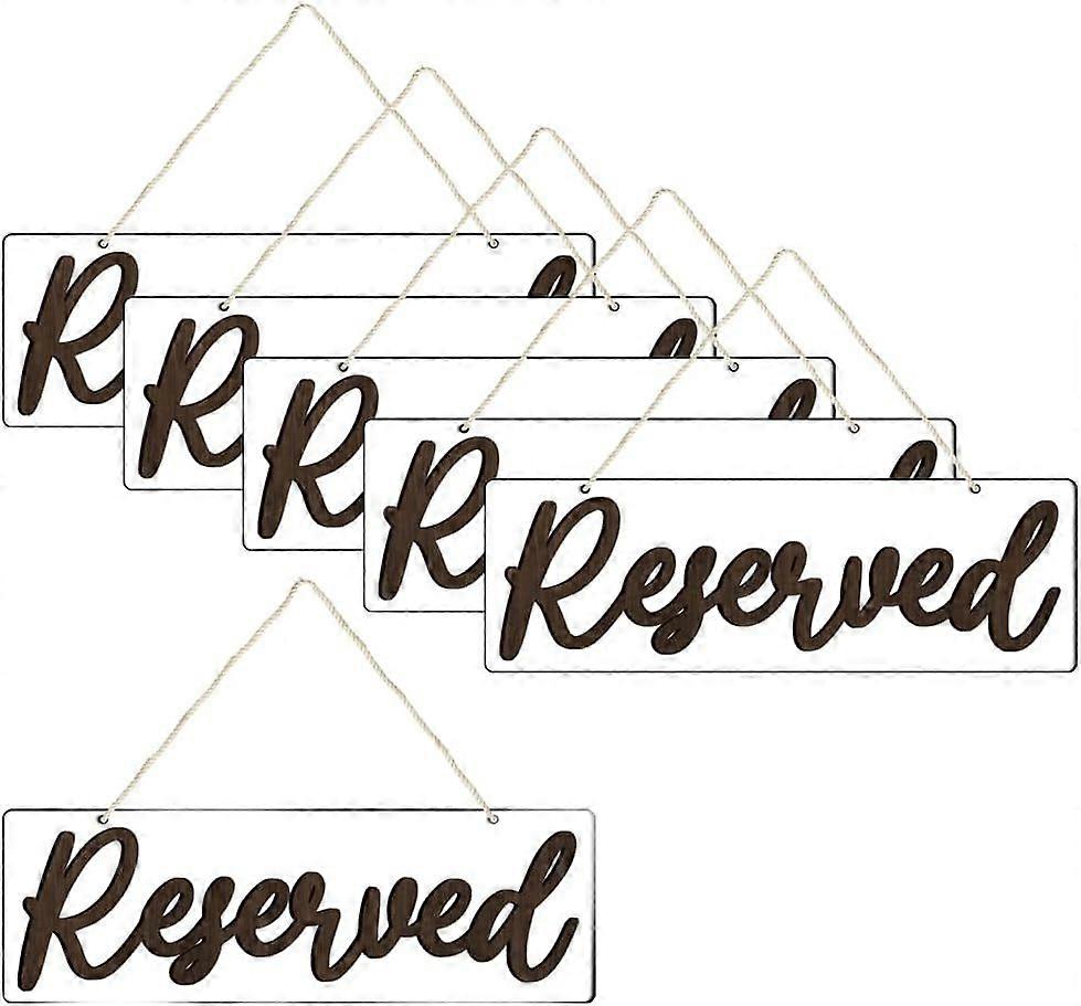 Ställ in 6 av reserverad skylt för bröllop stol, bröllop dekorativ skyltning, reserverad