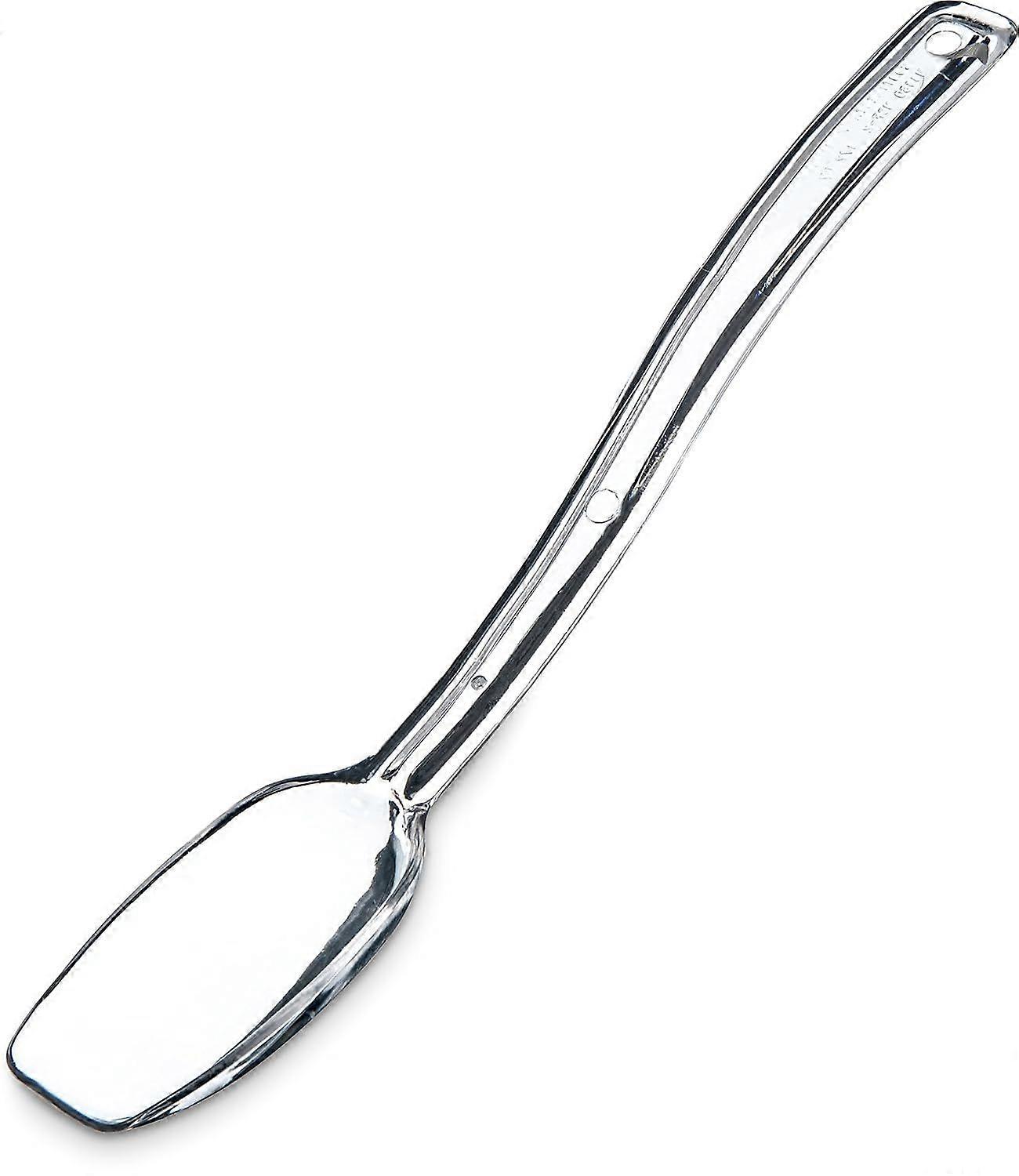 Plastic Solid Spoon, 9 Inches, Clear, (Pack of 12)