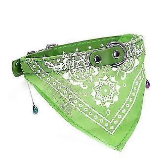 Dog Bandana Collar Adjustable Cat Pet Neckerchief Pu Collar With Pr...