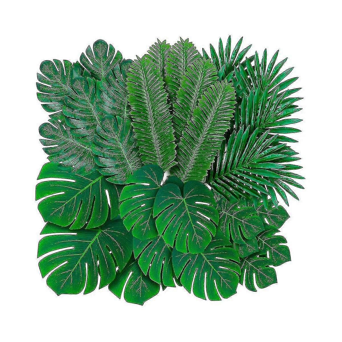Artificial tropical monstera palm leaves, 108 pieces, durable and reusable