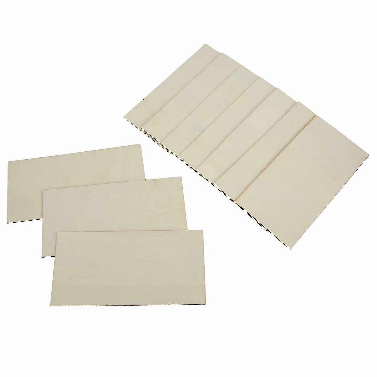 10Pcs Blank Wood Sheets Safe Use Smoother Surfaces Good Texture Rectangular Wood Chips for DIY Craft