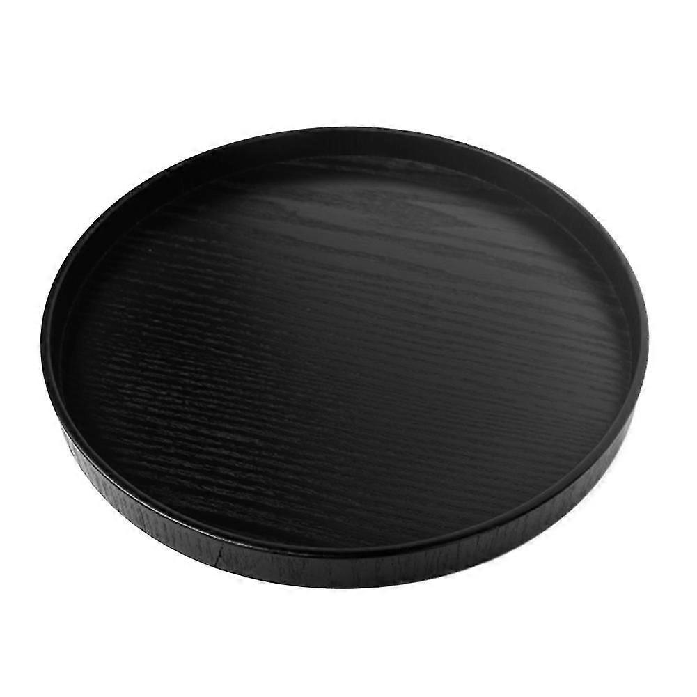 Solid wood round tea tray for meals and snacks durable multifunctional