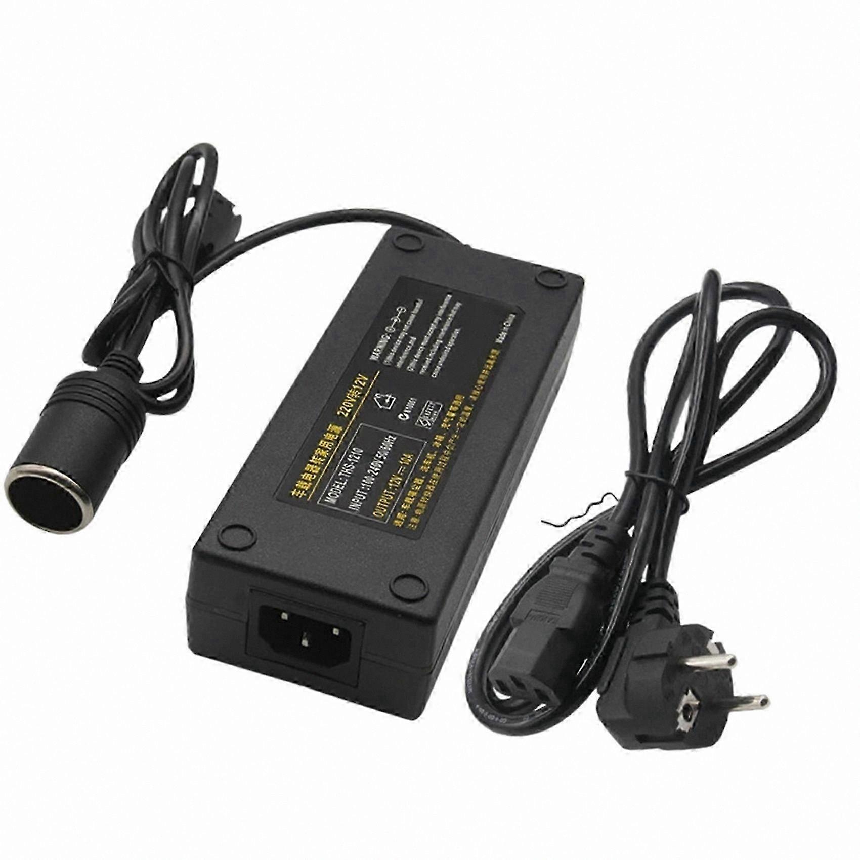 12V 15A 160W DC Converter Adapter for Car and Home - 220V to 12V Power Transformer with EU Plug and Lighter Socket