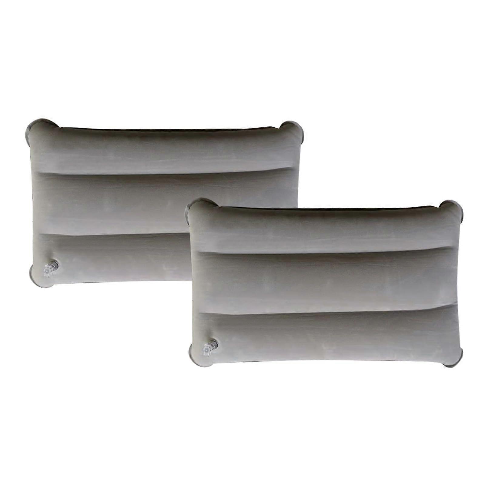 Inflatable Pillow,Set of 2 Ultralight Camping Pillows for Sleeping and Travel,Compact and Comfortable (Gray)