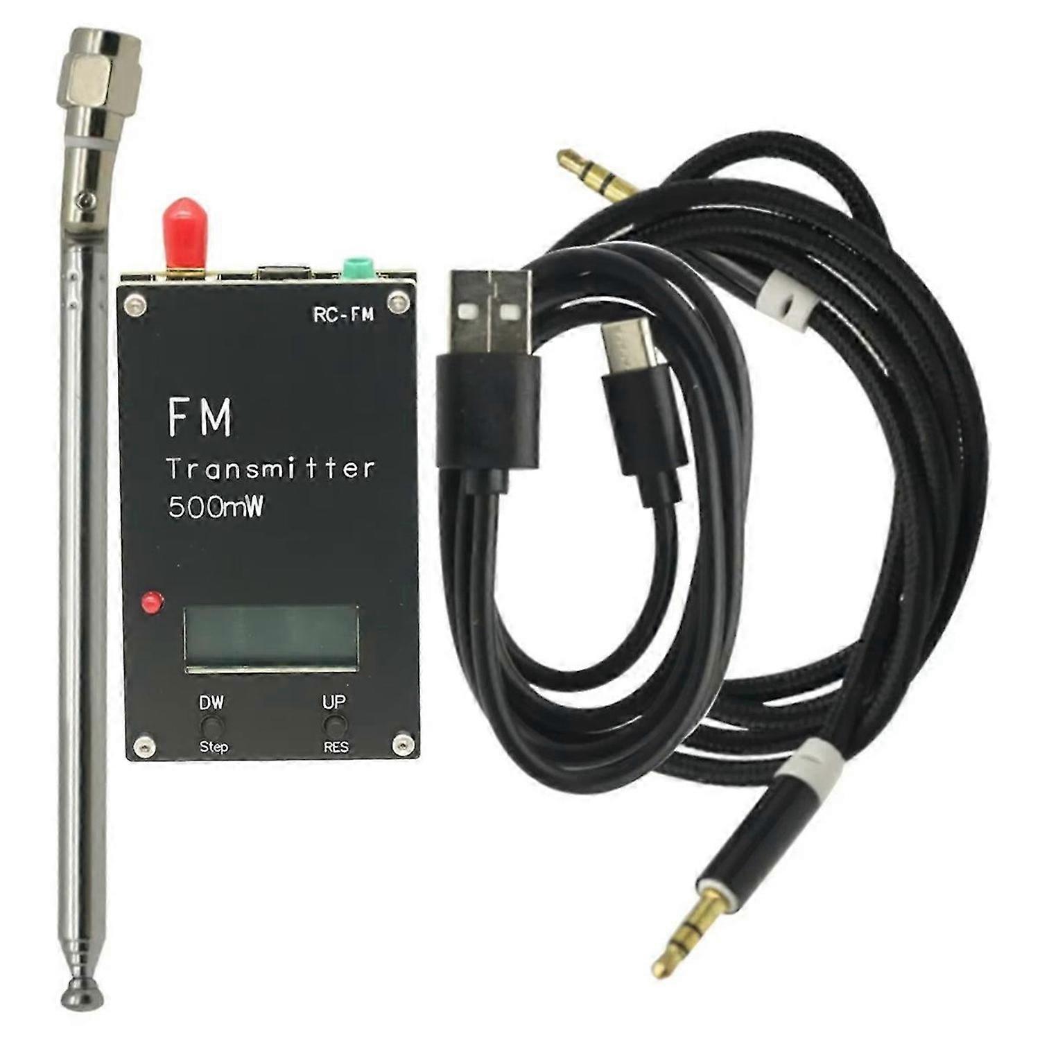 2000M 500mW FM Transmitter Frequency LCD Display Stereo Digital Adjustable Frequency FM Transmitter for FM Radio Module