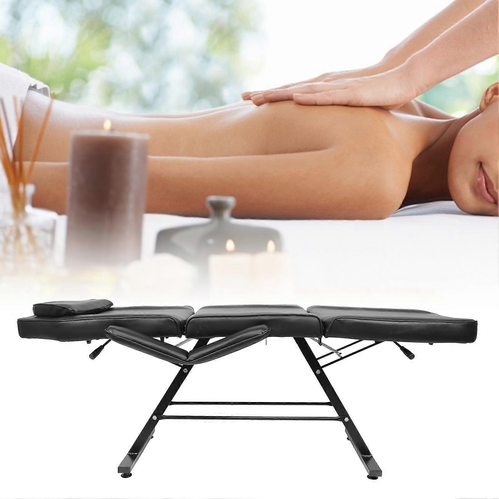 Adjustable Massage Bed 330lbs Load 73.2"x33.5"x26.4" Black