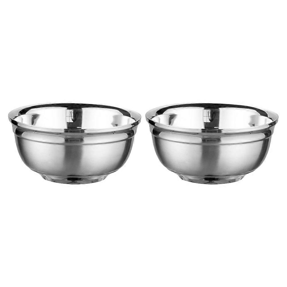 Large Soup Bowls Stainless Steel Bowls Double Layer 2Pcs Kitchen Use
