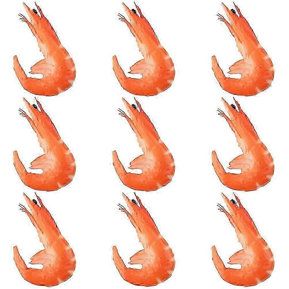 9pcsフェイクフード人工エビモデルシミュレートされたエビフェイクフードフォトプロップ