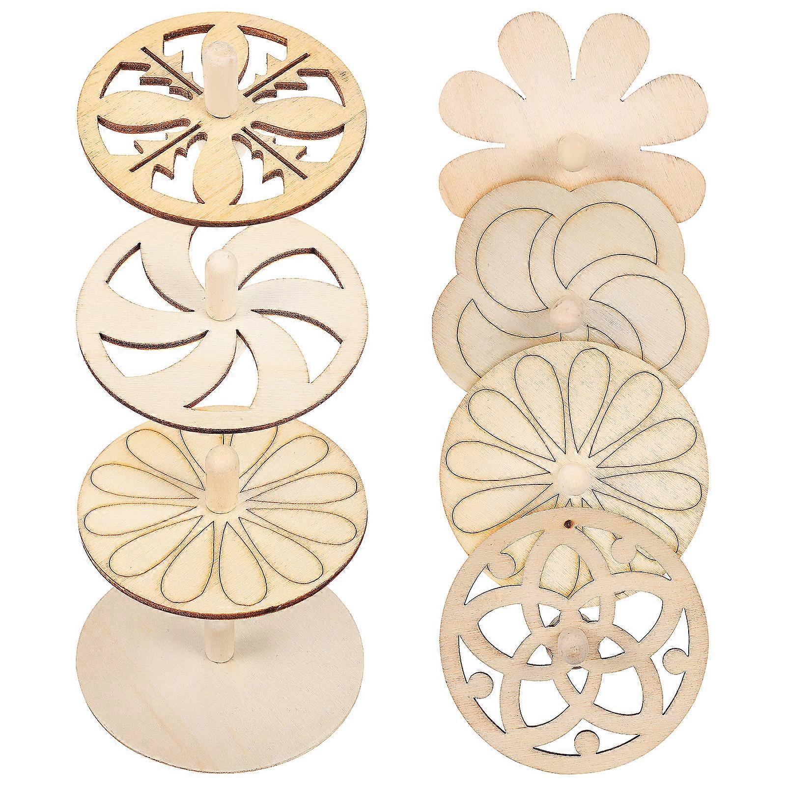 Wooden Gyro Toy Rotating Tops for Educational Play 24Pcs Set