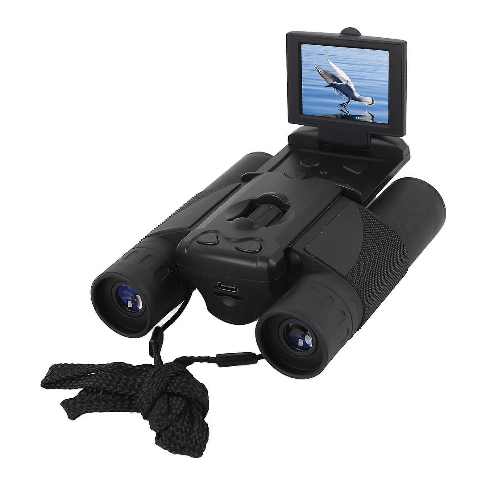 10x25 Binoculars with 2" Display, 48MP Camera, 64GB Black
