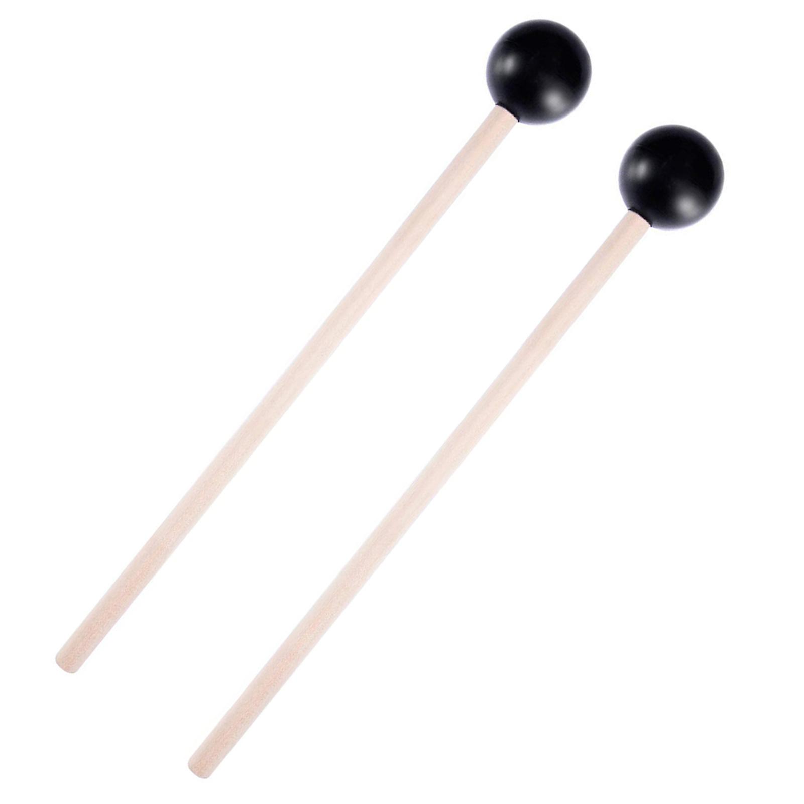 Maillets de clavier marimba avec têtes en caoutchouc et poignées en bois noir