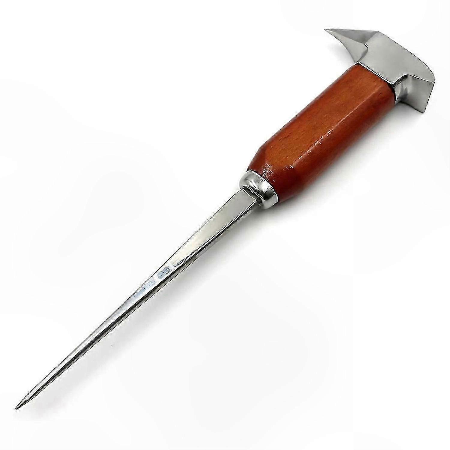 Stainless Steel Ice Pick with Wooden Handle for Kitchen Use, Durable Tool for Breaking Ice Efficiently